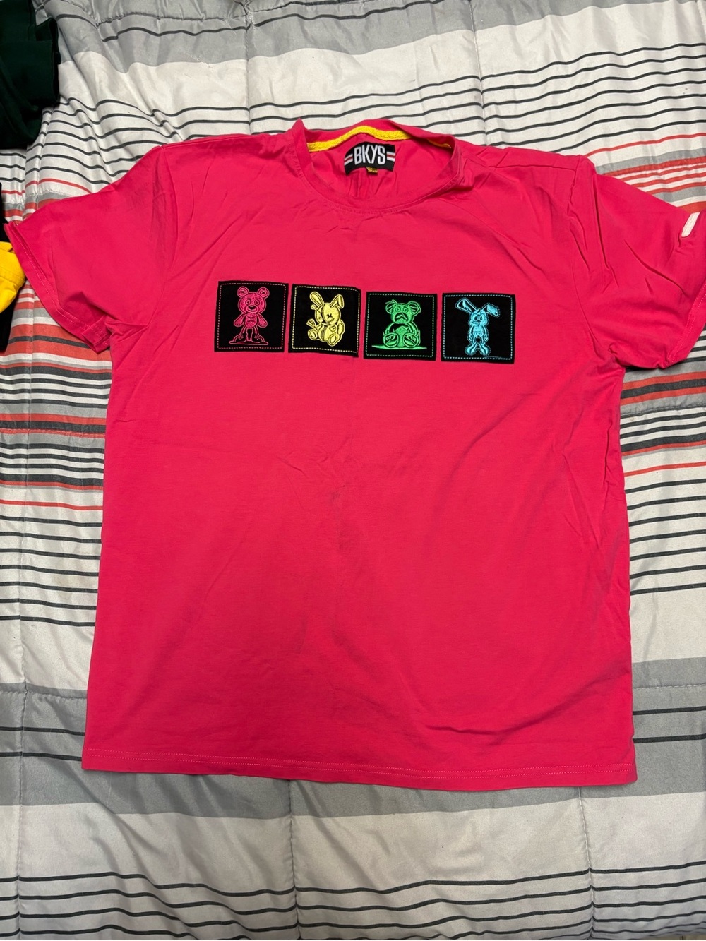 BKYS Kids' Bright Pink Short-Sleeve Tee with Color Patch Characters